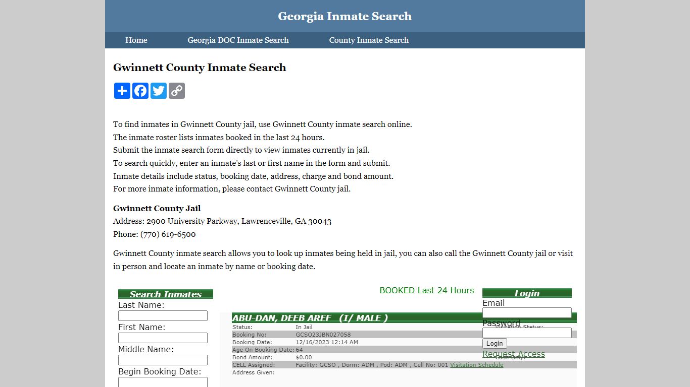 Gwinnett County Inmate Search